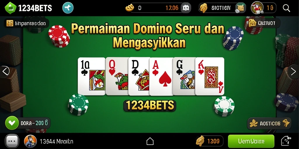 Tampilan gameplay seru dari 1234BETS yang menampilkan Domino.