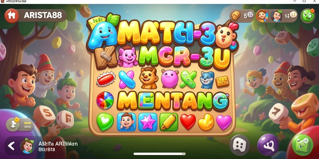 Tampilan gameplay ARISTA88 yang seru dalam permainan Match-3.