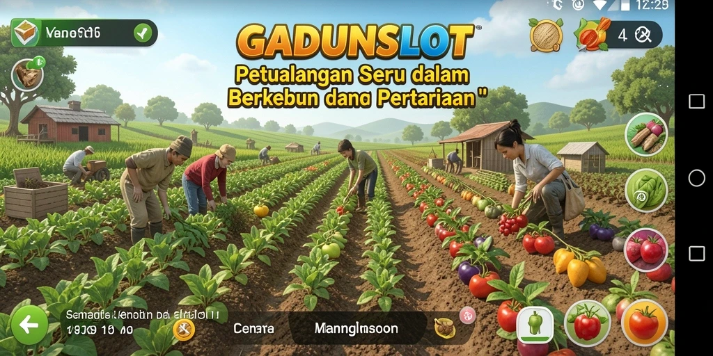 Menampilkan gameplay GADUNSLOT yang menggugah selera berkebun.