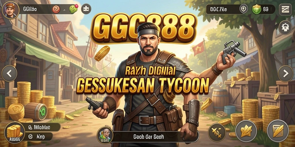 Skrinsut gameplay GGG888 menampilkan pengelolaan bisnis yang menantang.