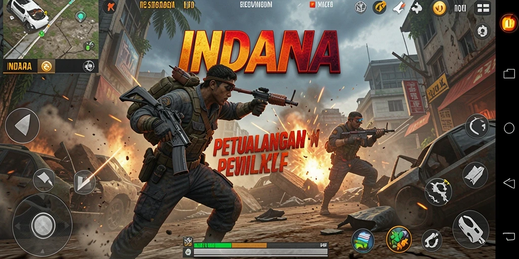Screenshot gameplay INDAAA menunjukkan aksi seru yang mendebarkan.