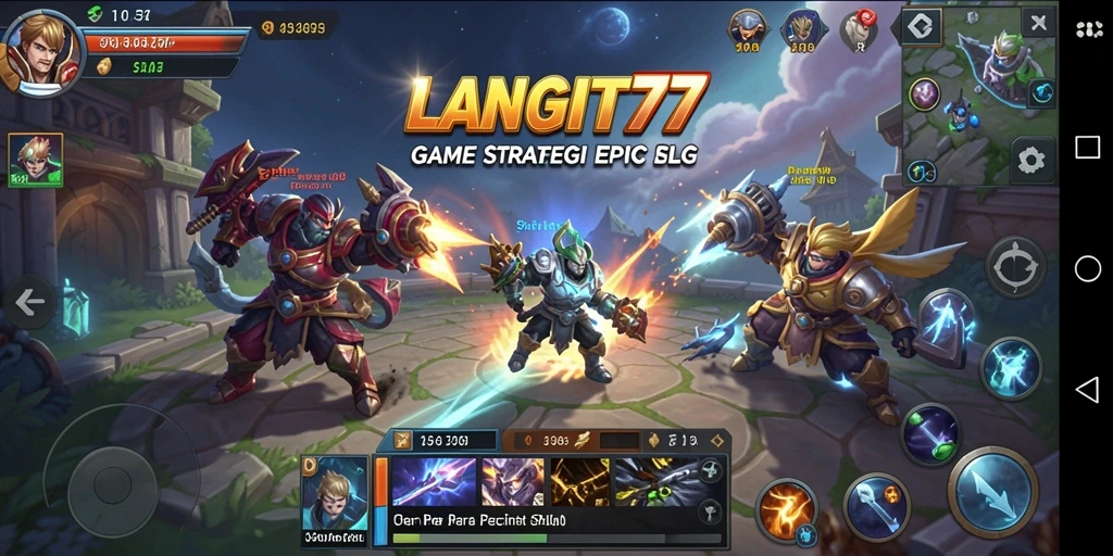Tangkapan layar LANGIT77 menampilkan aksi pertempuran strategi yang intens.