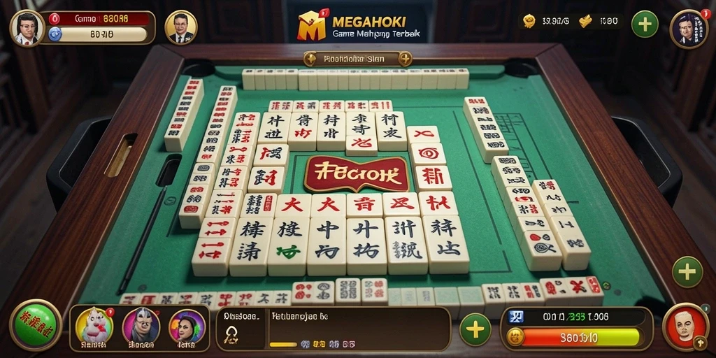 Tampilan menarik dari gameplay MEGAHOKI dengan elemen Mahjong.
