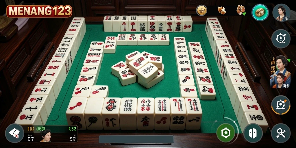 Tampilan menarik dari gameplay Mahjong di MENANG123.