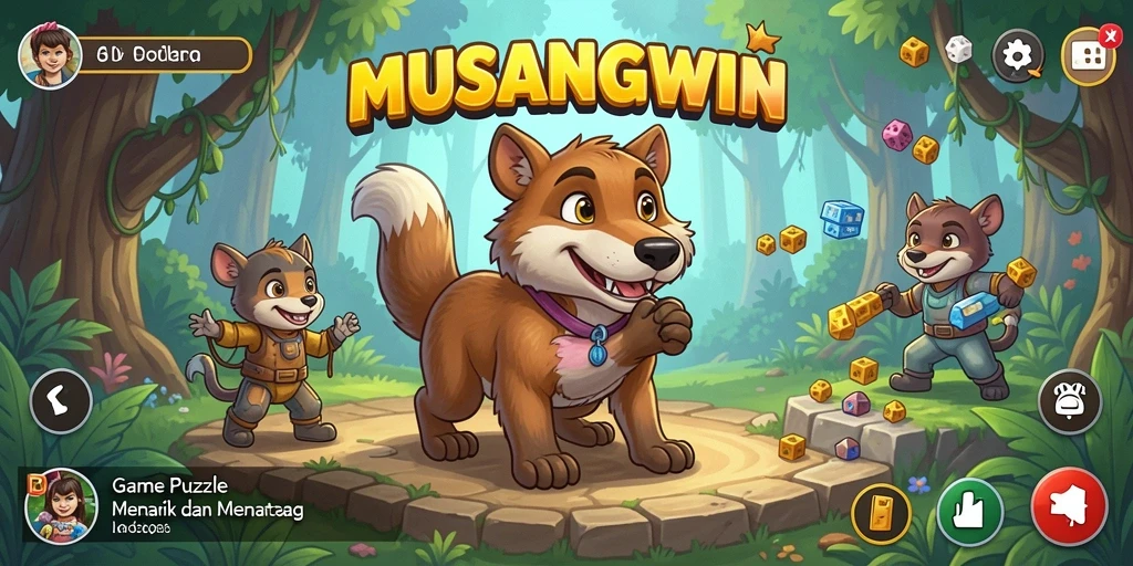 Tampilan gameplay seru dari MUSANGWIN yang penuh warna dan tantangan.