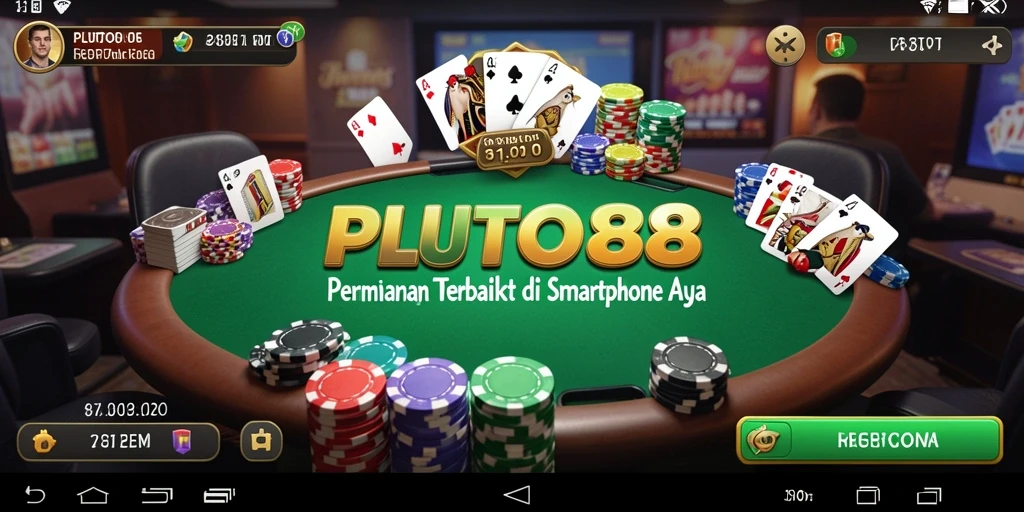 Tampilan gameplay seru di PLUTO88 dengan pemain poker berkompetisi.