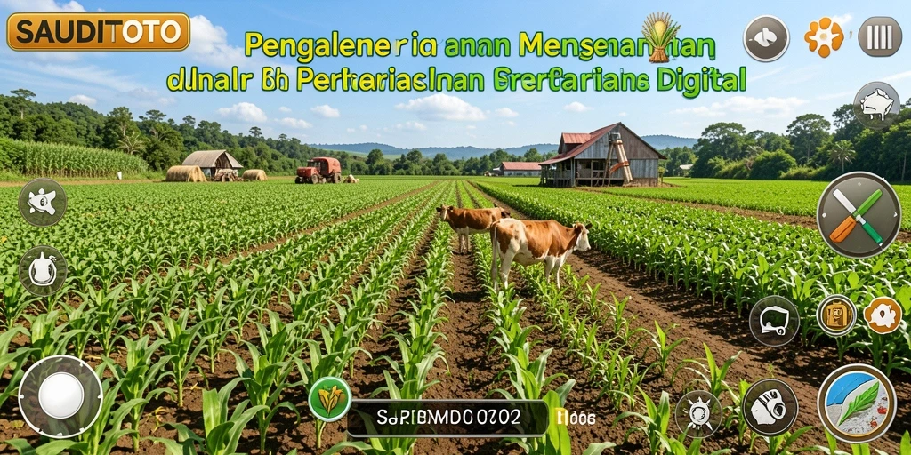 Screenshot SAUDITOTO menampilkan pemain sedang bertani dengan penuh semangat.