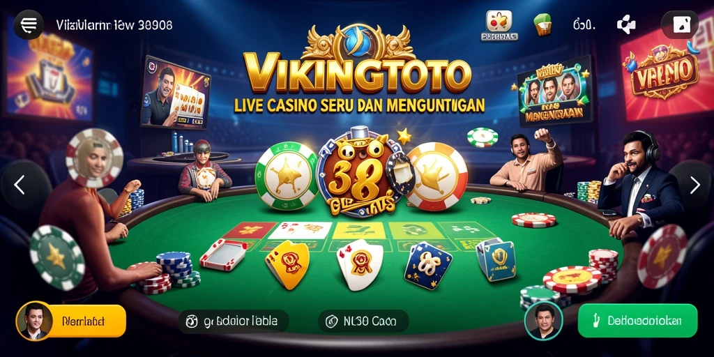 Tampilan gameplay Live Casino yang mendebarkan dan interaktif di VIKINGTOTO.